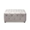 Baxton Studio Calvetti Gray Velvet Upholstered Button-Tufted Cocktail Ottoman 153-9364 - alternate 2